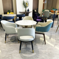 Ensemble de table et chaises de salle à manger en marbre, style nordique moderne, pour la maison et les restaurants