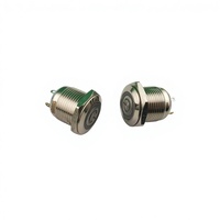 Mini bouton poussoir de réinitialisation 16 mm 12 V 2 A, interrupteurs étanches IP34 avec LED, 4 broches 1NO, en laiton pour accessoires moto