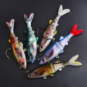 OEM 8cm-13cm Swim Jerk 3D colori 3 esca morbida segmentata esca pesca Drop Shot Vibe spigola pesce pesce pesce d'acqua dolce bersaglio - Product Image 5