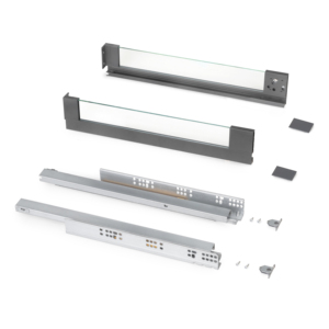 3130135 di EMUCA antracite Grey Heavy Duty 40kg scivolo con cassetto 500 palestra armadio cerniera di vetro lati vertice esterno 93mm di altezza - Product Image 1
