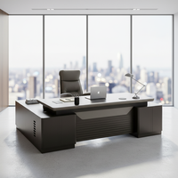 Bureau de direction moderne en forme de L pour ordinateur, table de travail de luxe pour PDG, ensemble de bureaux personnalisables en usine