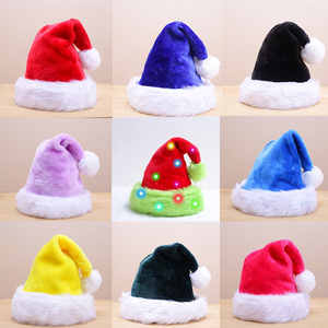 2025 noel süslemeleri kırmızı mavi siyah pembe noel ağacı yetişkinler ve çocuklar için peluş noel şapkaları - Product Image 1