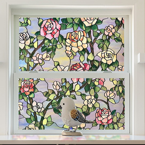 <span class=keywords><strong>Film</strong></span> de fenêtre moderne en verre teinté 3D, PVC, adhésif statique, motif rose, imperméable, respectueux de l'environnement, <span class=keywords><strong>film</strong></span> de fenêtre décoratif pour la confidentialité - Product Image 6