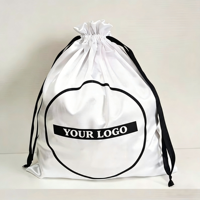 Sacs cadeaux à cordon personnalisés avec logo, en tissu satiné de soie anti-poussière, impression sérigraphique, promotion pour usage industriel de perruques