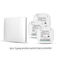 Tuya wifi rf 433 mhz module de commutateur de télécommande sans fil auto-alimenté pas besoin de fil de batterie interrupteur mural fonctionne avec alexa