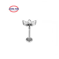 Pendientes de titanio de alta calidad para mujer, joyería con rosca interna, aretes de circonita, tragus, piercing, joyería