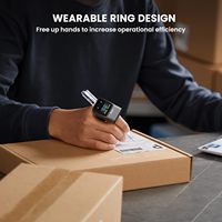 Escáner de Código de Barras Inalámbrico Bluetooth Portátil Mini 1D Eyoyo, Lector de Código de Barras de Anillo para Inventario, para iPad, iPhone y Android