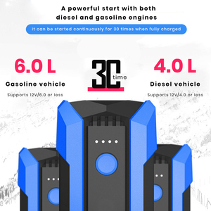 מתנע חירום לרכב כחול 12V סוללה בעלת קיבולת גבוהה להתנעת רכב - Product Image 4