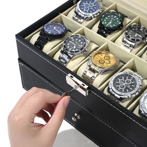 Caja de Almacenamiento de Relojes de Cuero de Alta Gama y Gran Capacidad, Estuche de Exhibición para Relojes para el Hogar - Product Image 2