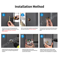Cerradura Inteligente Residencial para Control de Acceso, Motor de un Solo Eje, Llave de Tarjeta, Apertura de Puerta, Cerradura Antirrobo e Ignífuga