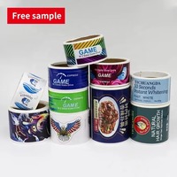 Rouleau d'étiquettes adhésives personnalisées en papier artistique pour emballage de chocolat, aliments pour animaux, gâteaux - Personnalisation professionnelle possible