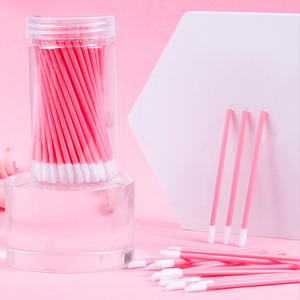 Pinceau à lèvres rose jetable professionnel, applicateur de gloss exfoliant et nettoyant pour le maquillage - Product Image 2