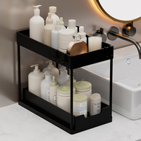 Rangement de cuisine à 2 étages tiroir coulissant sous évier organisateur salle de bain rangement étagère en plastique support organisateur d'évier