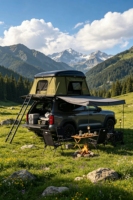 Tente de camping, auvent latéral pour voiture 270 °   Tente de camping extérieure imperméable, tente latérale pour camping, accessoires 4x4