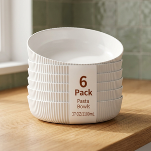 Ensemble de bols à pâtes et salades en plastique incassable, écologiques et personnalisables, vaisselle résistante au lave-vaisselle, soupières et récipients pour assaisonnements et soupes - Product Image 5