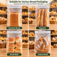 Sacs à pain en plastique LDPE de qualité alimentaire, résistants aux déchirures, avec attaches, pour boulangeries artisanales et acheteurs en gros directement du fournisseur
