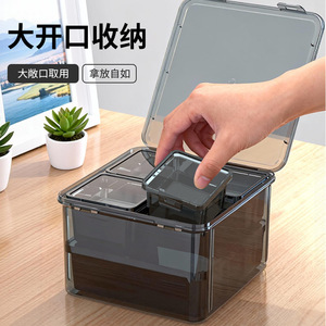 Plastic Storage Box <b>Square</b> With Lid Stackable Parts Organizer For Hardware Tools Accessories Classification - Product Image 1