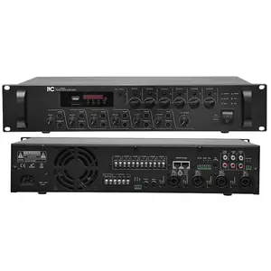 ITC RMS 120W 6 Zones Digital Mixer Amplifier with MP3(USB/SD)+FM Tuner and Bluetooth with separate volume control for each zone