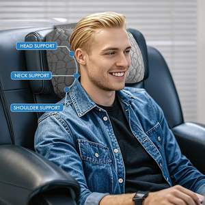 Oreiller de tête inclinable réglable en mousse à mémoire de forme déchiquetée, pour fauteuils inclinables, fauteuils, canapé, chaise de bureau, canapé, non rembourré - Product Image 3