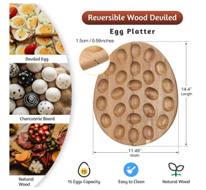 Portauova in Legno con Finitura Naturale, Design Artigianale per Ristoranti e Cucine, Vassoi per Conservazione Uova - Product Image 4