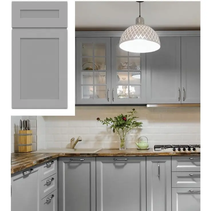 RTA American modern white gray wooden kitchen cabinet furniture