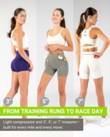 Shorts de sport personnalisés pour femmes en spandex premium, taille haute, anti-transparence, avec poche pour téléphone, OEM ODM