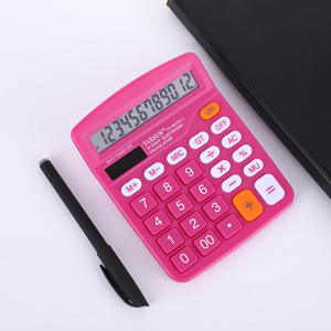 Calculatrice de bureau Taksun à 12 chiffres Ts-8837B-C, double alimentation, usage financier, couleur magenta, cadeau d'affaires - Product Image 1