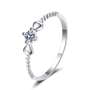 Bague en argent sterling 925 avec nœud d'index féminin Bague Moissanite à queue minimaliste simple - Product Image 5