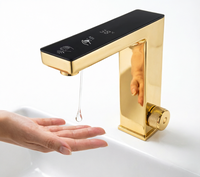 Robinet intelligent de salle de bain haut de gamme carré à trou unique, à capteur tactile 2-en-1 avec affichage numérique LED, idéal pour hôtels, maisons et chambres – Meilleures ventes
