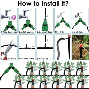 Système d'irrigation goutte à goutte avec tuyau de 1/2 pouce, 80 têtes réglables, kit d'arrosage automatique pour plantes de jardin - Product Image 2