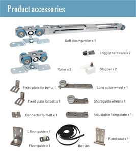 Système de porte coulissante synchrone, 1 pièce, pour portes coulissantes, Double porte d'hôtel, matériel bbo, aluminium anodisé - Product Image 1