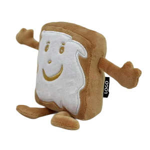Op Maat Gemaakte Hond Interactief Brood Pluche Speelgoed Cartoon Brood Stijl Hond Training Piepen Knuffel - Product Image 2