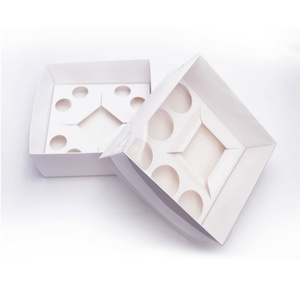 Luxury Disposable 2mm Thick Paper Pastry <b>Sweets</b> Takeaway Box with Clear UV-Printed Lid Cupcake Holes Cupcakes Bakery Products - Product Image 6