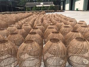 Lámpara de Interior de diseño moderno con pantalla de ratán natural Fabricada en Vietnam Incluye cesta de almacenamiento para organización del hogar - Product Image 4