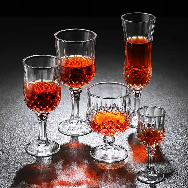 Elmas desen avrupa Vintage şarap bardağı kristal yüksek ayak kırmızı şarap bardağı şampanya kadehi