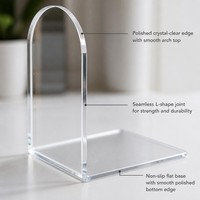 Lot d'entretoises à livres transparentes en acrylique en forme de L, support de bureau moderne et clair pour étagère, organisateur de livres pour la maison et le bureau, 6 mm