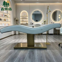 Nouveau Lit de Beauté Moderne Blanc en Forme de S, Table de Massage Électrique pour Tatouage, Lit de Traitement Facial Incurvé et Réglable pour Salon et Spa