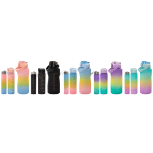Lot de 3 Bouteilles d'Eau en Plastique Personnalisables de Haute Qualité avec Logo, 2000ml/900ml/300ml, et Autocollants Amusants pour Enfants (480ml) - Product Image 1