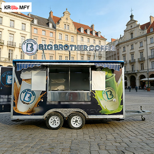 Fully Equipped Street Mobile Ice Cream Cart Tow <b>Bar</b> Food Trailer Multifunctional <b>Snack</b> Food Candy Chips Breakfast Cart - Product Image 4