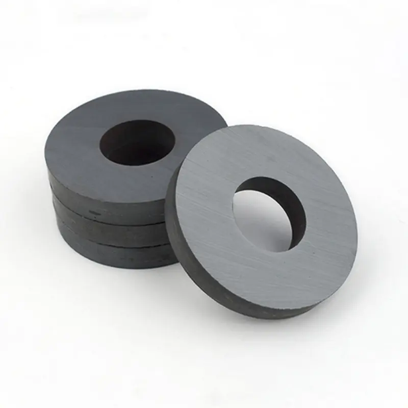 Large Grade Y30 Ceramic Magnets Square Round Ceramic 5 & 8 Ferrite Ring Magnet For Science Experiment