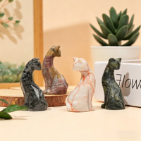 Großhandel Natürliche Kristall-Katzenfigur Polierte Heilende Tierskulptur für Heim- und Bürodekoration Geschenk für Tierliebhaber