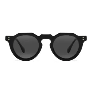 Солнцезащитные очки в винтажном стиле для мужчин и женщин, Поляризационные солнечные аксессуары в круглой оправе из ацетата, TAC линзы, 2023