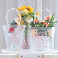 Sac Plastique Trapézoïdal Transparent pour Bouquet de Fleurs Matériel d'Emballage Floral