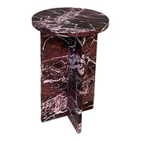 Table à manger compacte en MDF aspect marbre avec base à panneaux croisés pour petit appartement