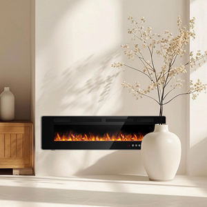 Pansee 50in Perapian Modern Tanam Dinding Pemanas Listrik Efek Api Realistis Hemat Energi Dikendalikan Aplikasi untuk Rumah Tangga - Product Image 3