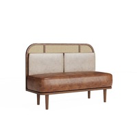 Ensemble de meubles de restaurant commercial moderne en bois massif et rotin, ensemble de table pour hôtel, restaurant, bar, salon de thé, mobilier commercial