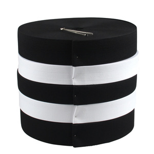 Bande <span class=keywords><strong>élastique</strong></span> plate Yuena en polyester tricoté à haute élasticité pour ceintures, noir et blanc, pour vêtements - Product Image 1