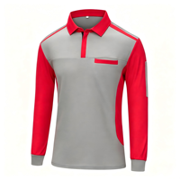 Polo à manches longues en polyester personnalisable pour équipes d'entreprise, idéal pour les commandes en gros pour groupes professionnels