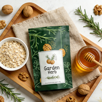 Sachet d'emballage personnalisé pour flocons d'avoine, refermable, en aluminium, Doypack, pour herbes, épices, noix, muesli, céréales, sac en plastique