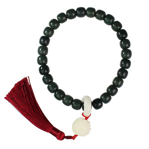 Perles de prière en graines de Bodhi, perles rondes en bois naturel poli pour la fabrication de colliers, cadeau personnel - Product Image 5